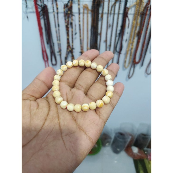 Gelang White Coral Marjan Putih dim 6- 7 mm Batu Karang ASLI