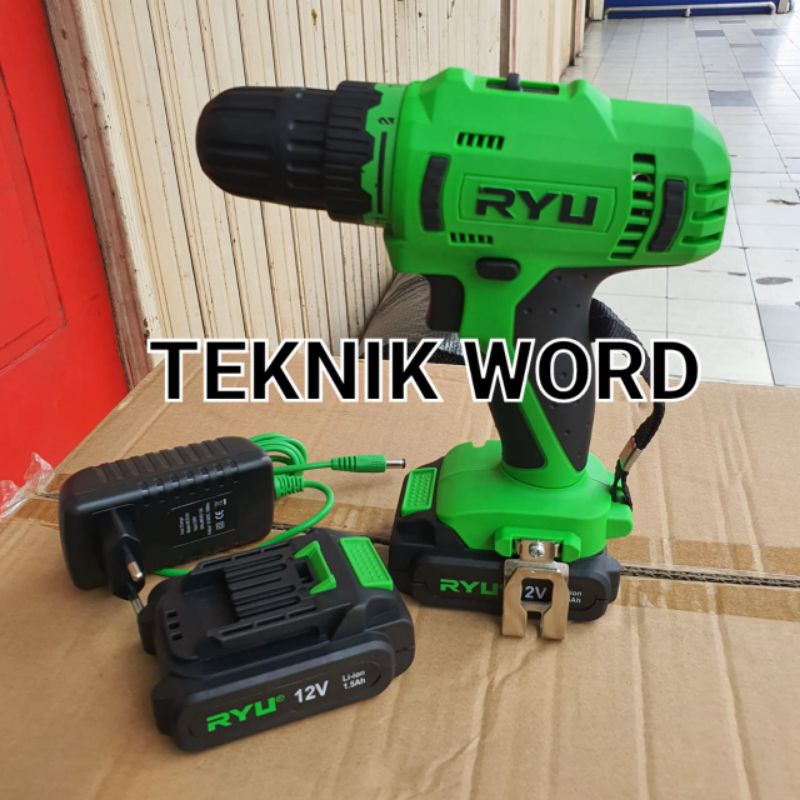 Mesin Bor Cordless Ryu RCD12V-1| Baterai 12V