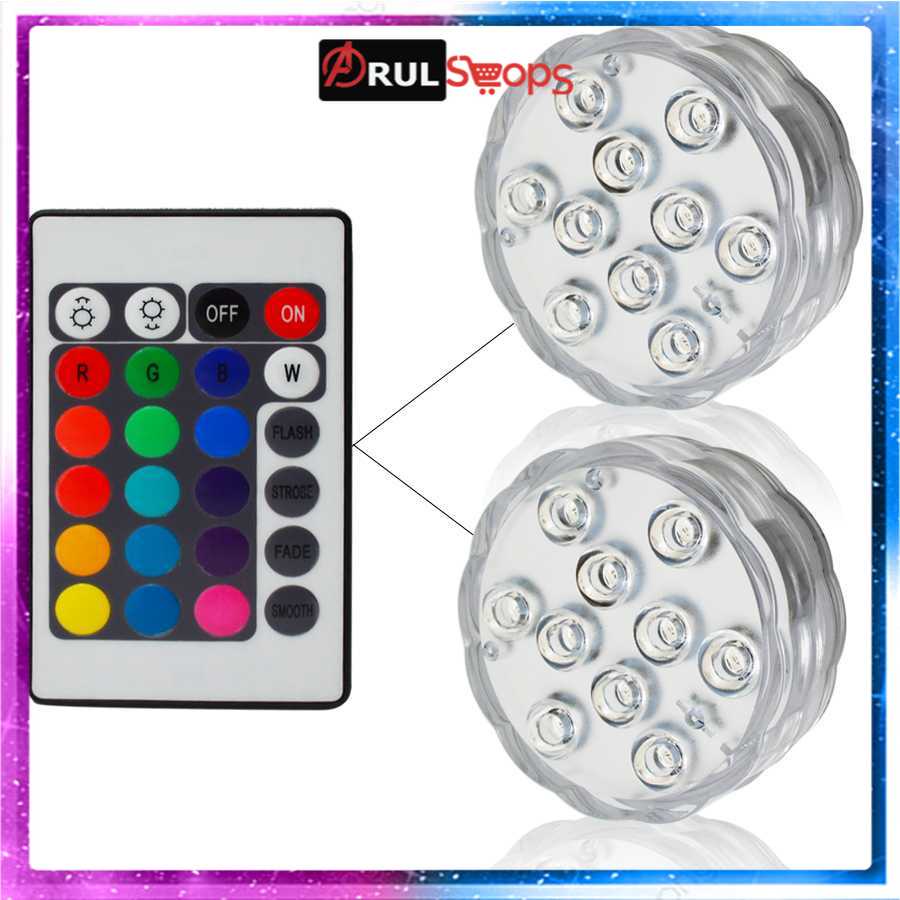 Lampu LED Underwater Submersible Waterproof 2PCS with Remote - 13017