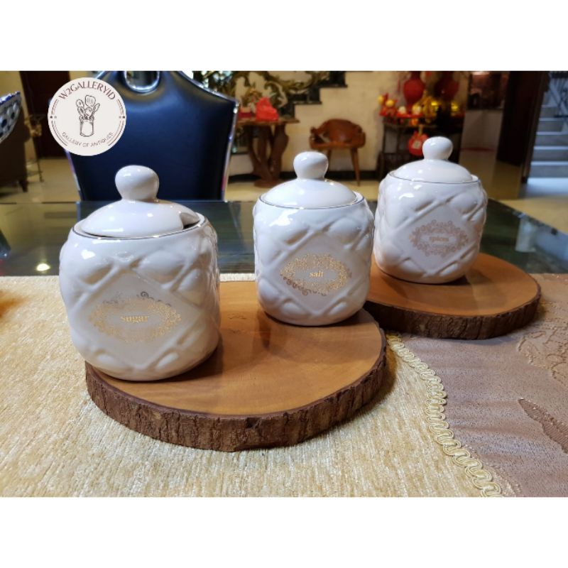 Spice holder set/set tempat bumbu dapur/tempat bumbu dapur keramik/wadah bumbu dapur