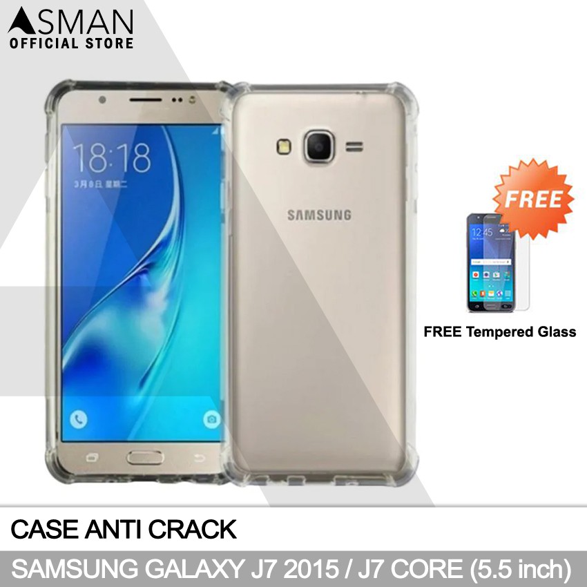 Anti Crack Samsung Galaxy J7 2015 / J700 (5.5&quot;) | Soft Case Anti Bentur + FREE Tempered Glass