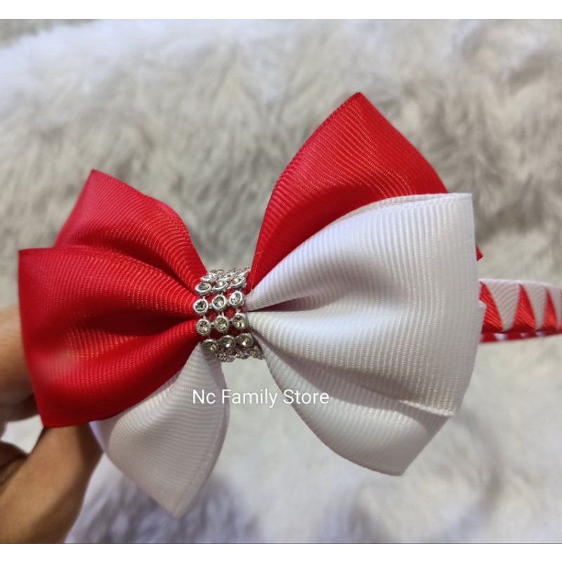 Bando Pita Grossgrain Merah Putih