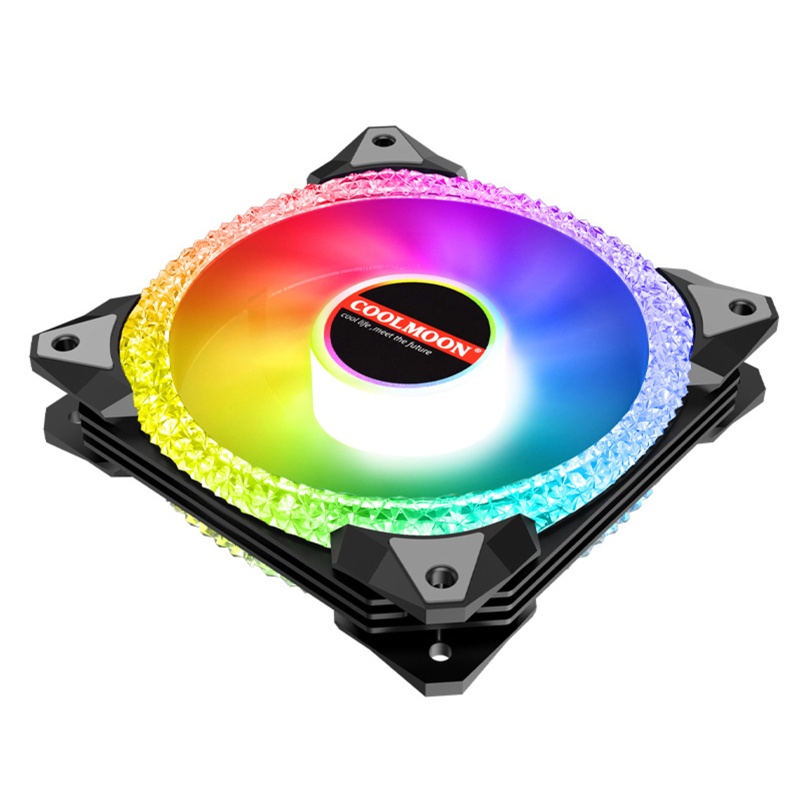 Bt Pendingin CPU Sistem Radiator LED RGB 120mm Untuk Case Fan, Edisi Sepi Dengan Musik Warna Yang Dapat Disesuaikan Untuk Case Fan Untuk PC