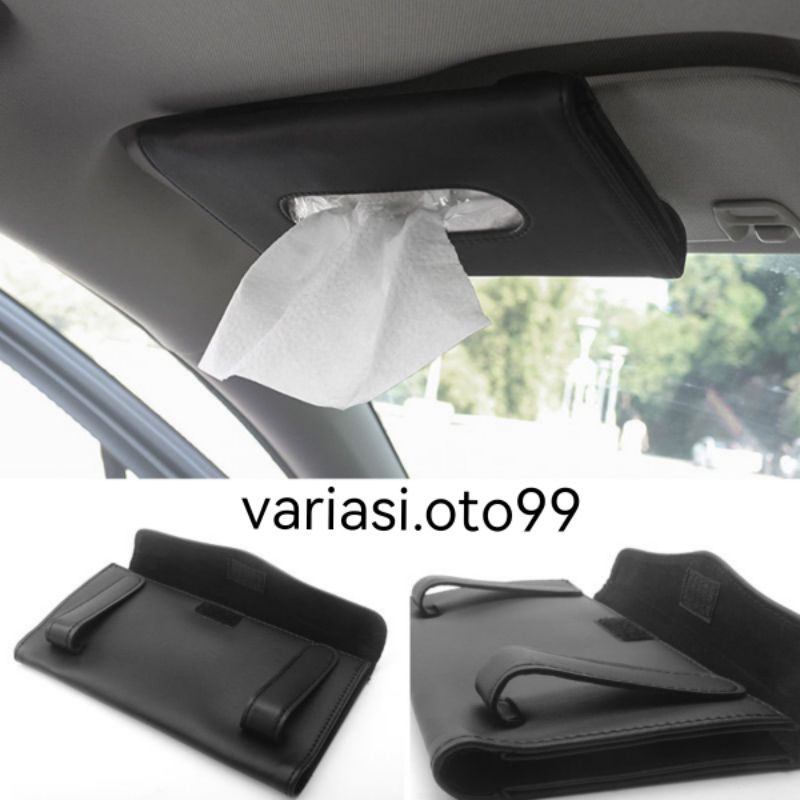 Tempat Tissue Mobil Model Jepit / Tissue Hilder Warna Hitam / Cream