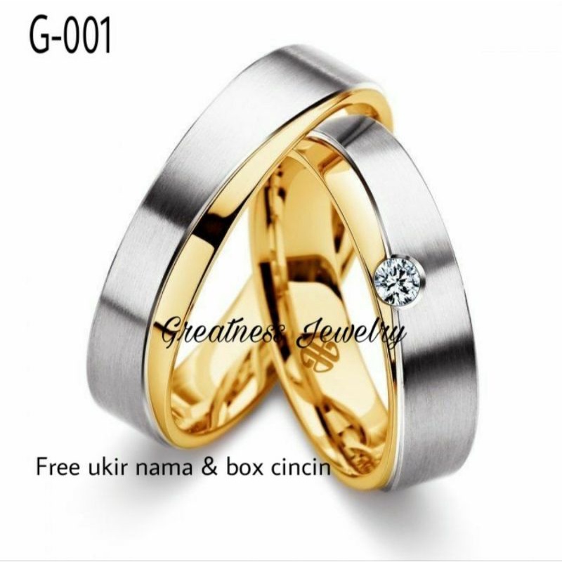 Cincin Kawin Nikah Single Pria Perak G-001