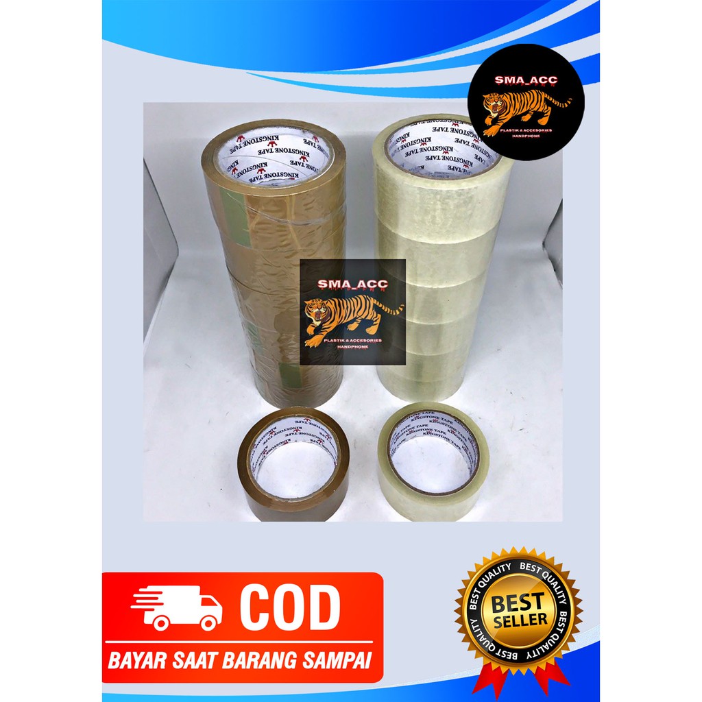 

Lakban KINGSTONE Bening Dan Coklat 2inch 45mm x 80 yard / Lakban Bening / Lakban Coklat