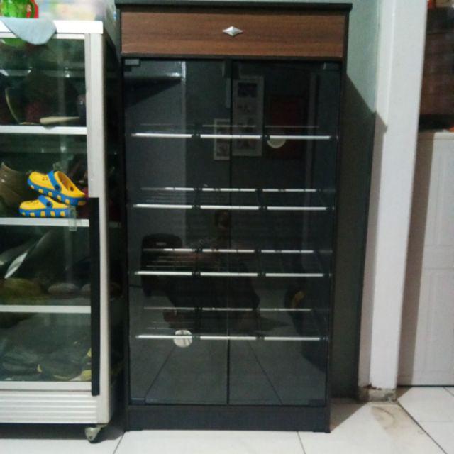Lemari Rak Sepatu Minimalis Pintu Kaca (harga Promo)