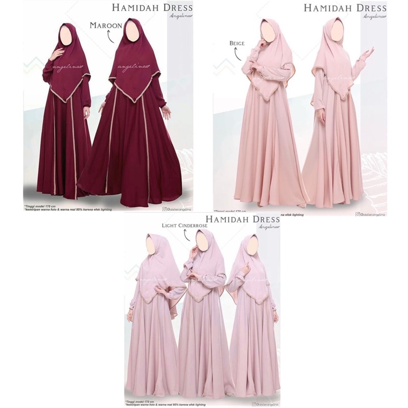 HAMIDAH DRESS LACE SIZE XL & HASNA KHIMAR HARDPAD SIZE M ATELIER ANGELINA