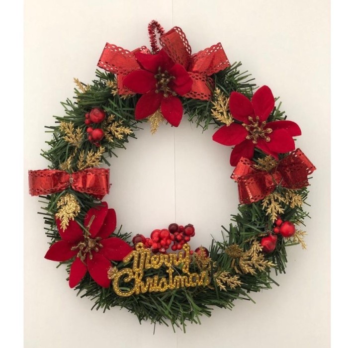 Jual Dekorasi Natal Pintu Wreath Ring Krans Bulat 15Cm 097 Indonesia|Shopee Indonesia