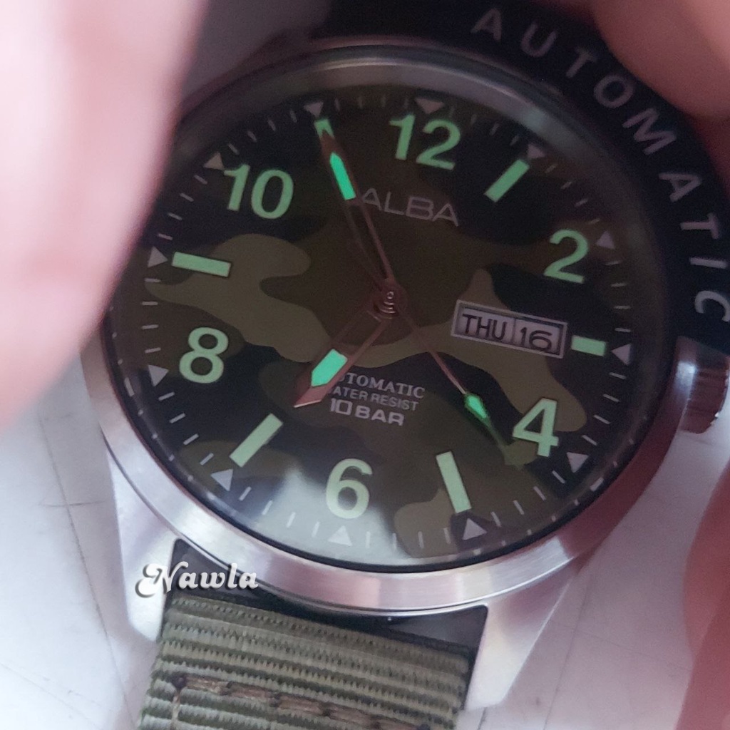 Alba Automatic AL4267X1 Green Army - Jam Tangan Pria AL4267