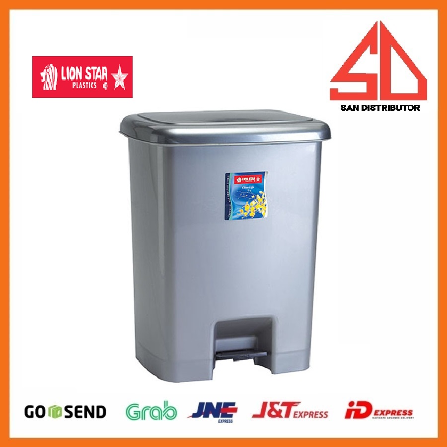 Tempat Sampah tong sampah Kotak Sampah Square Step On Bin 25 Liter Lion Star C-32