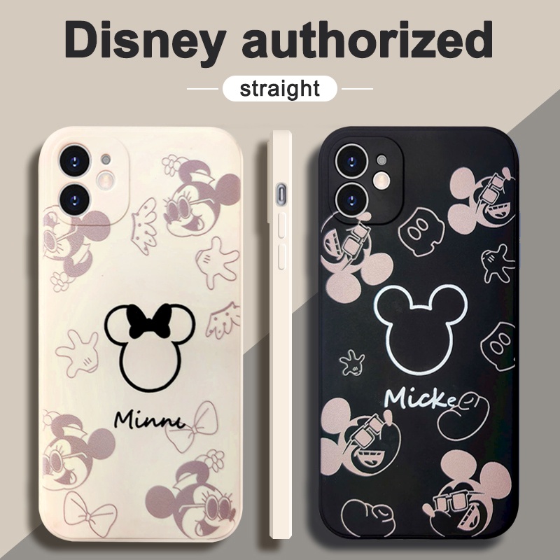 Casing Iphone 6 6s 7 8 Plus 13 11 Pro Max Xr X Xs Max Se 2020 iPhone 12 Pro Max 12 mini Gambar Kartun Mickey Minnie Warna Coklat Matte Ptu