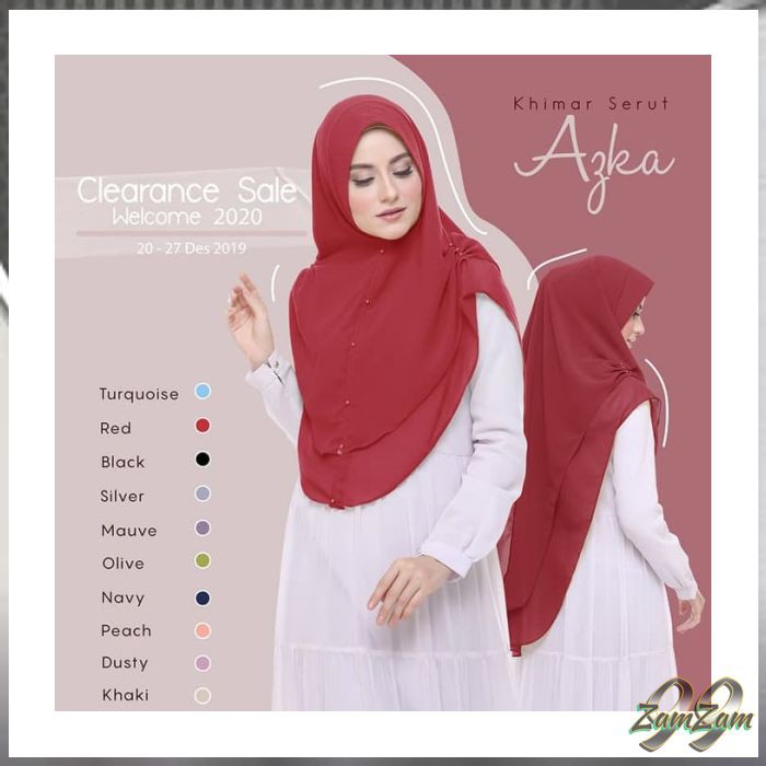 Hijab Jilbab Khimar Serut Azka - Merah 99