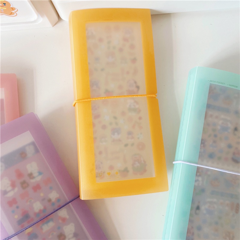 Fresh and creative long sticker storage book multifunctional small stationery tape sub packaging finishing bag