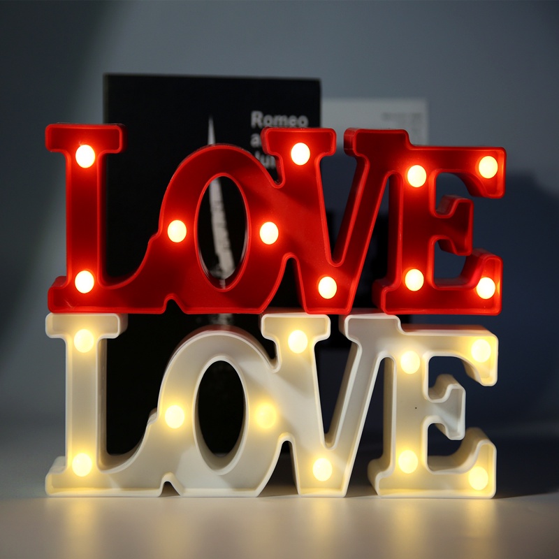 3d Lampu Neon LED Bentuk Cinta Lampu Malam Huruf Tanda Lampu Romantis Pernikahan Ulang Tahun Pesta Valentine Dekorasi Alat Peraga