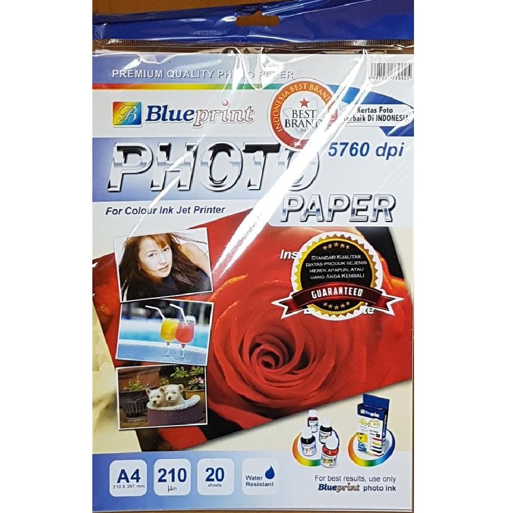 Blueprint Kertas Photo Glossy A4 190gsm Mawar Photo Paper Foto