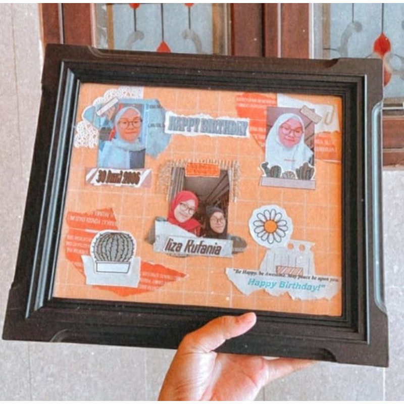 

simple kado frame custom, tema + warna bebas