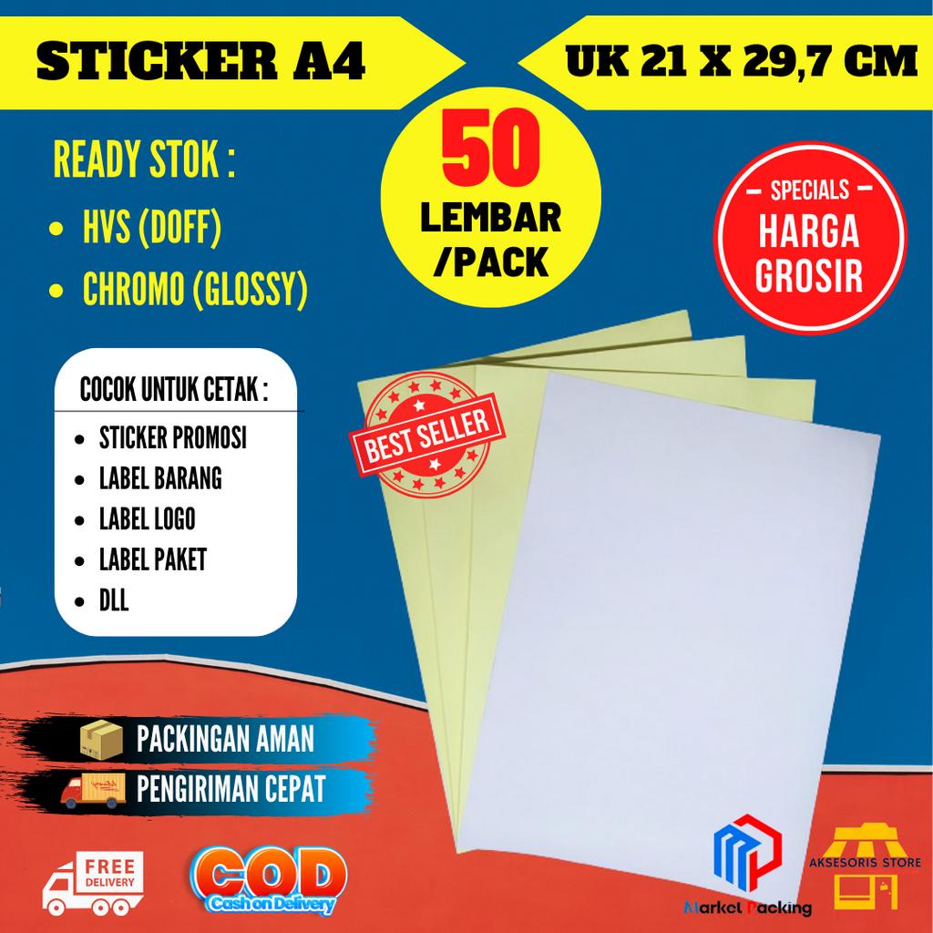 

Stiker Label A4 isi 50 Lembar / Kertas Sticker Ukuran A4 JunDW