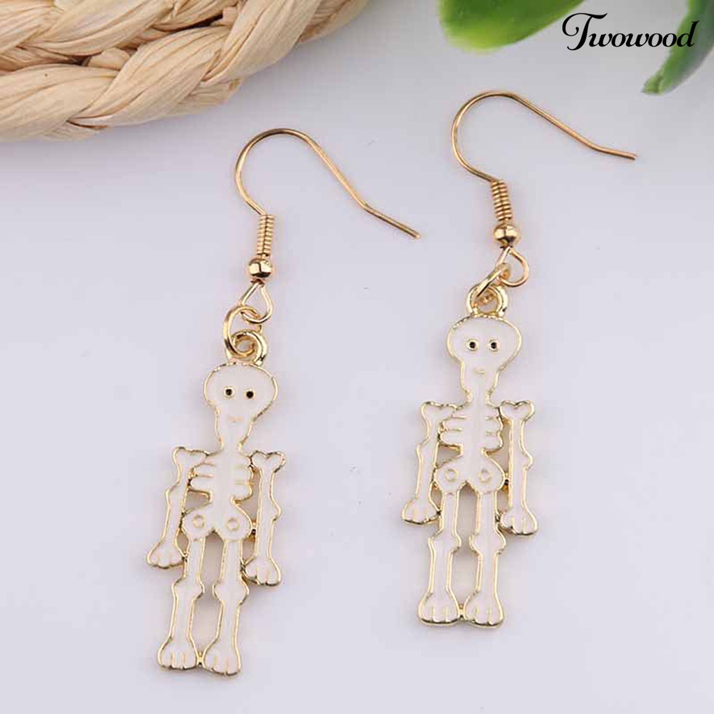 1 Pasang Anting Kait Desain Labu Halloween Bahan Alloy Untuk Pesta