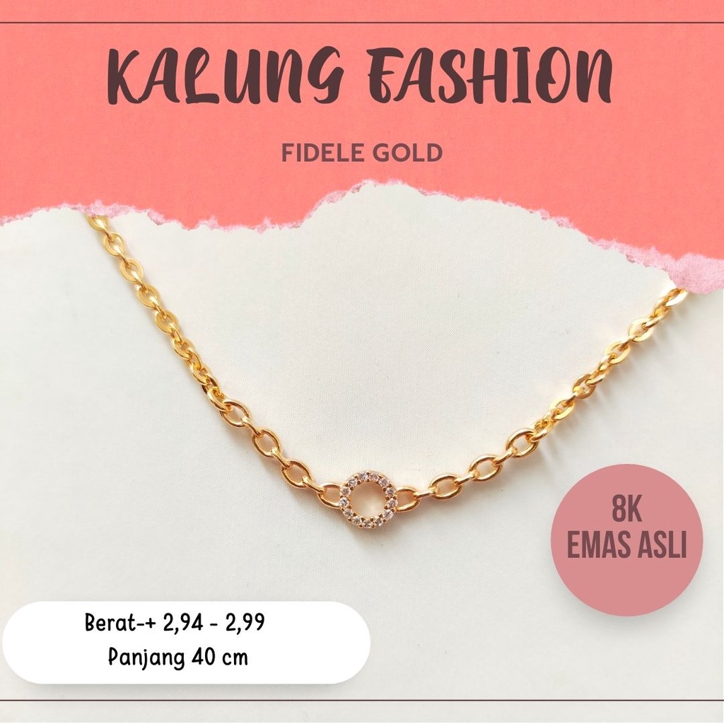 Kalung Bulat Permata Simple Kalung Emas Simple Kalung Korea Style Kalung Fashion