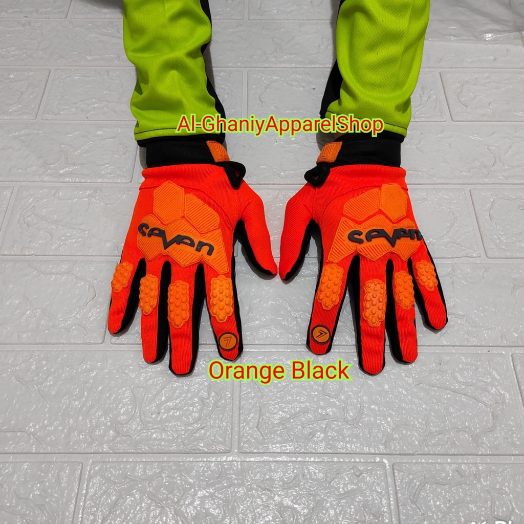 sarung tangan cross trail sarung tangan berkendara gloves anti slip sarung tangan murah bisa cod sarung tangan motor terlaris glove offroad orange