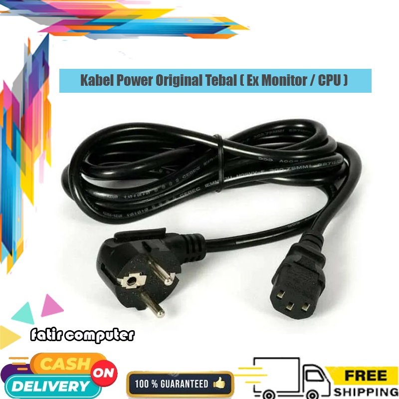 Kabel Power PC Komputer CPU Monitor Dekstop Original Tebal &amp; Panjang