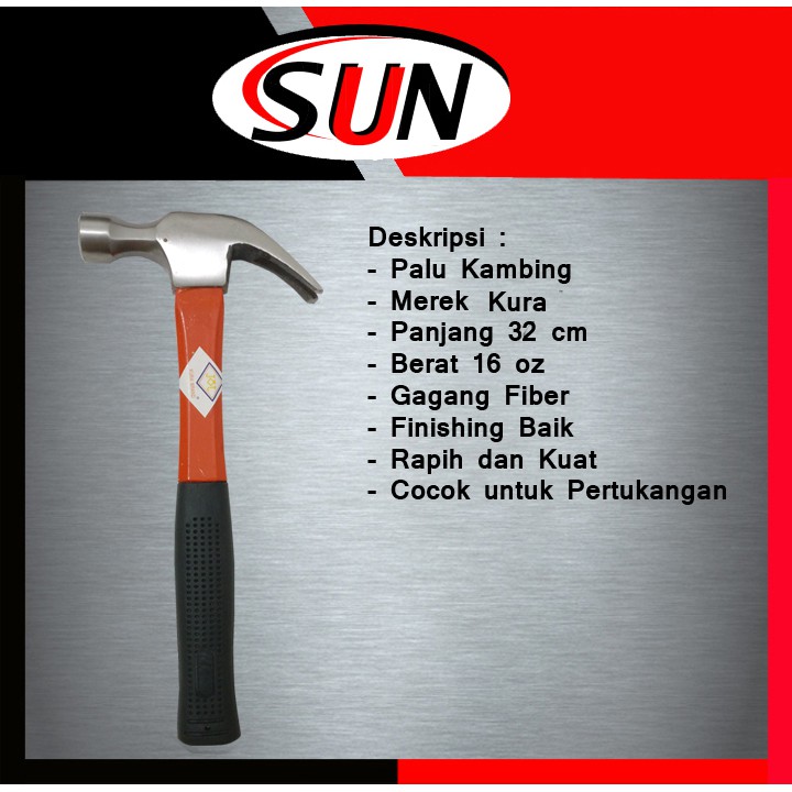 Palu Kambing 16 Oz Fiber  Claw Hammer 16 Oz Fiber