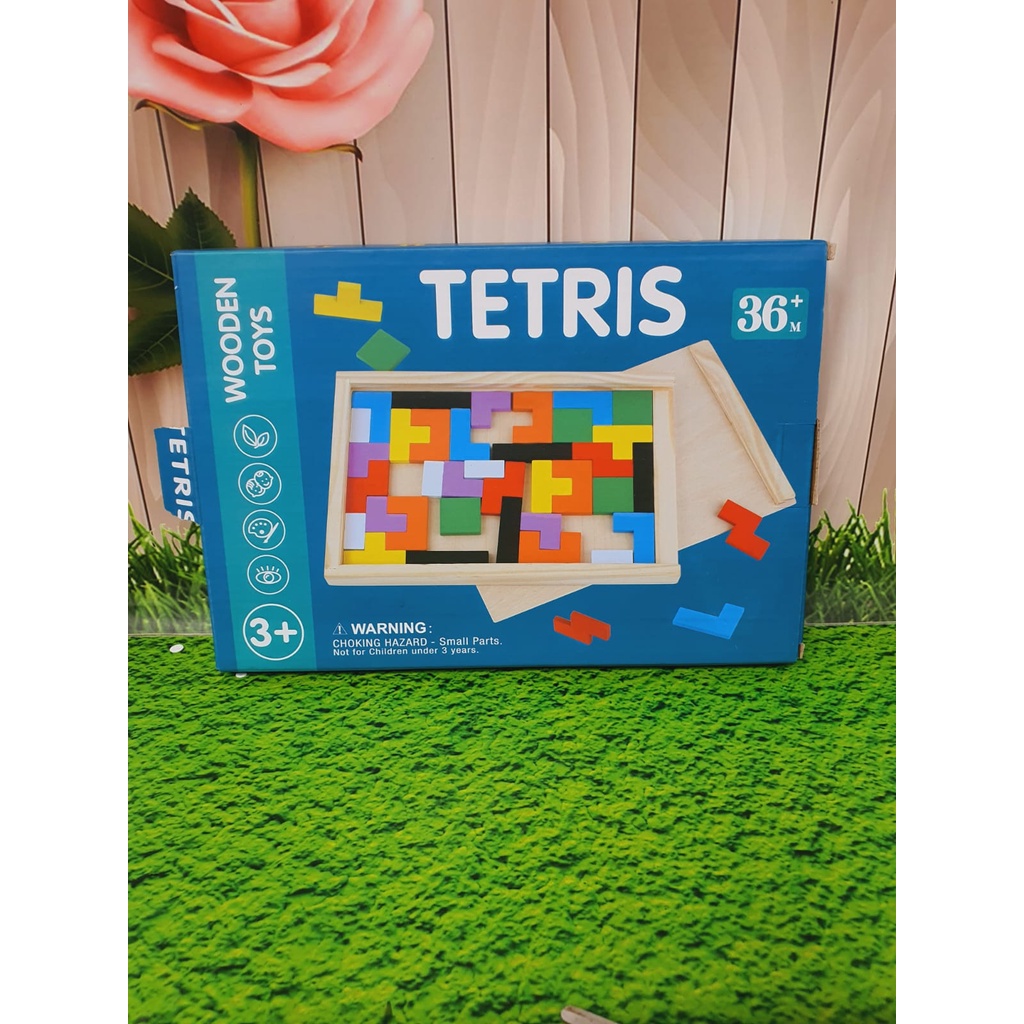 Preloved Mainan Tetris wooden toys