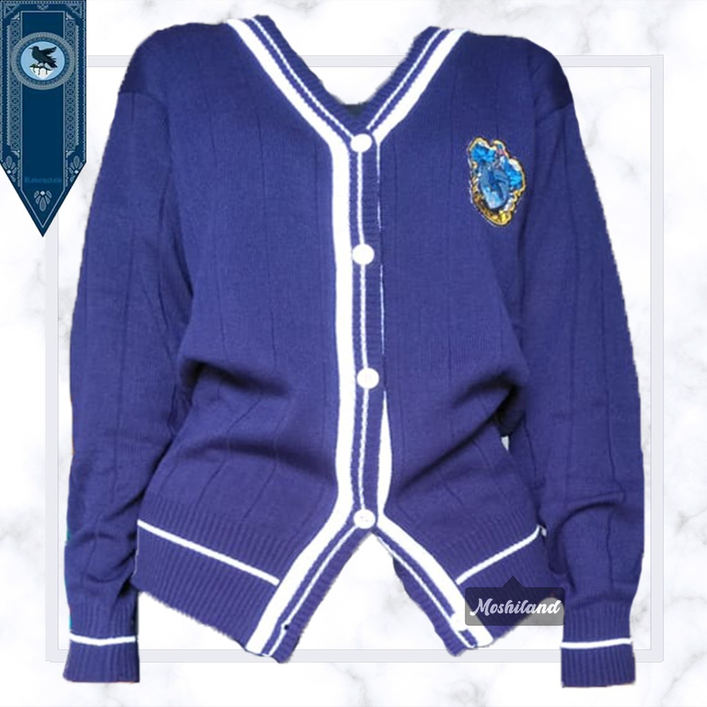 Cardigan Outerwear Uniform Knit Asrama Hogwarts Harry Potter Hufflepuff Gryffindor Slytherin Ravencl