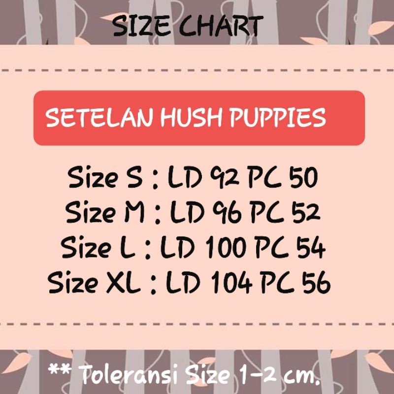 setelan hush puppies remaja / dewasa