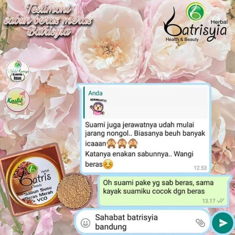 SABUN VCO BERAS MERAH BATRISYIA/SABUN BERAS BATRISYIA/ SABUN VCO BERAS SUSU BEST SELLER!