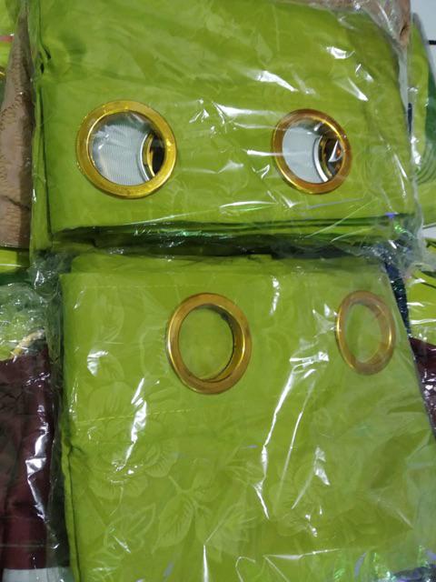 Produsen Gorden Embos Hijau Jade Smokering Murah! Ukuran 115cm X 210cm / Gorden Grosir