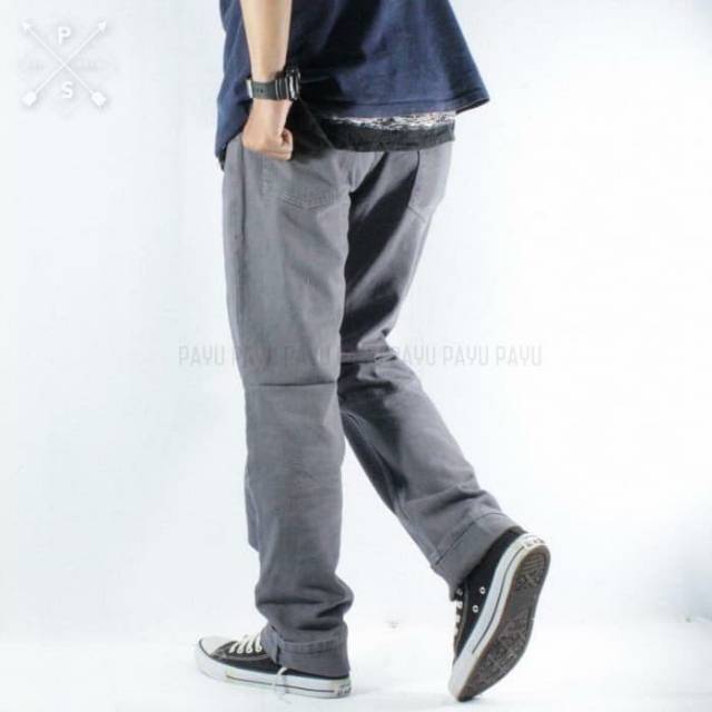 Celana Jeans Standar Pria / Celana Jeans Regular / Celana Panjang Jeans Abu Cream