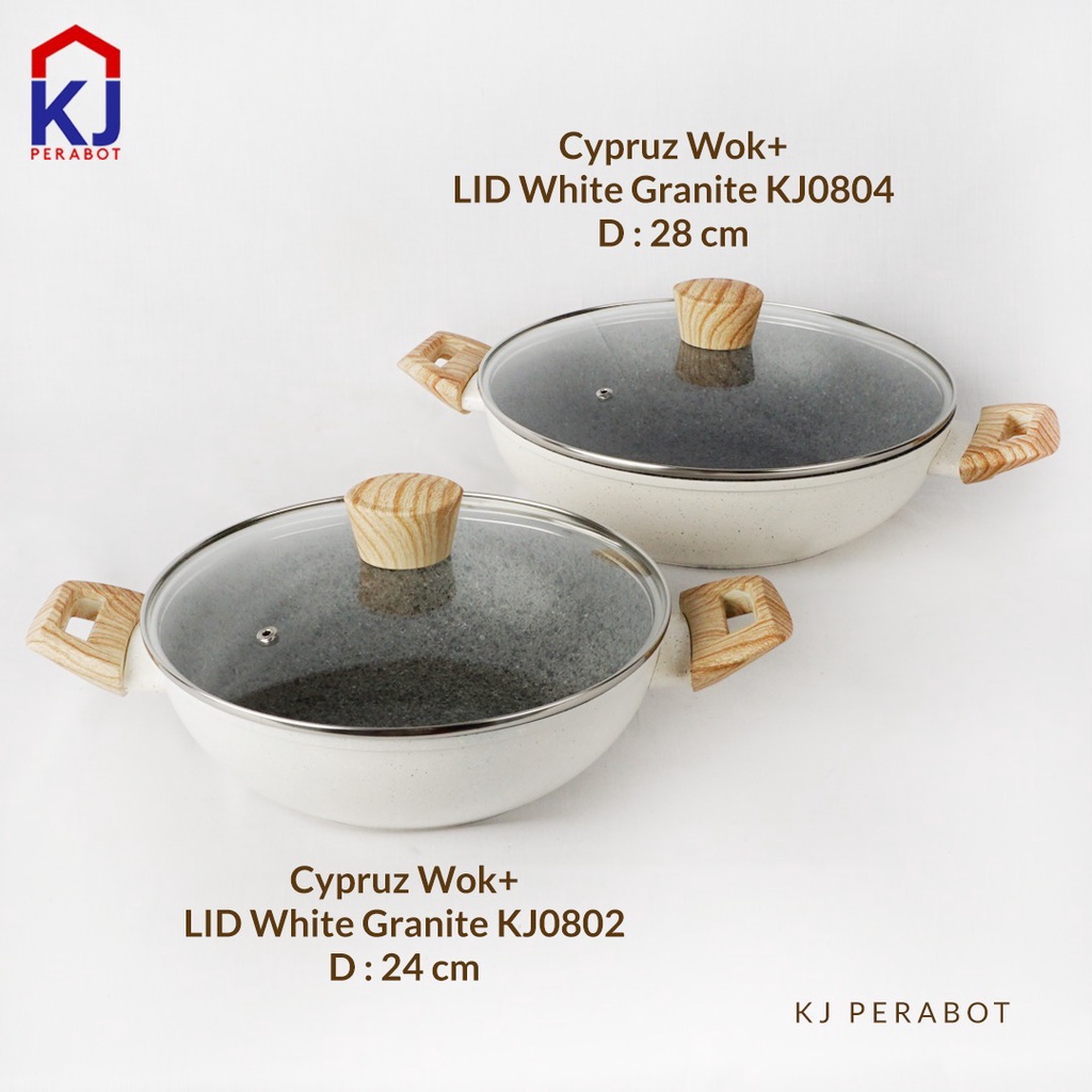 Jual Kj Perabot Cypruz Wok Lid White Granite 24 Cm Kj 0802 Shopee Indonesia 