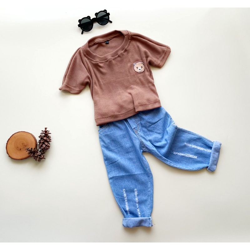 LITTLECAIM - RIPPED JEANS  | ripped jeans anak unisex | celana jeans anak