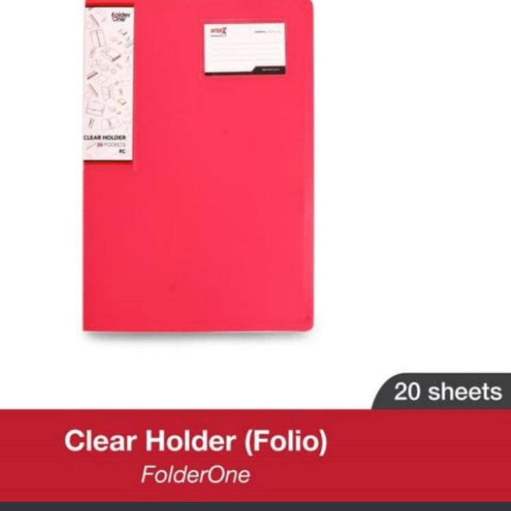 [Terhebat se-RI] Clear holder 20 lembar/dokumen keeper/map plastik ukuran folio (f4) merk folder one