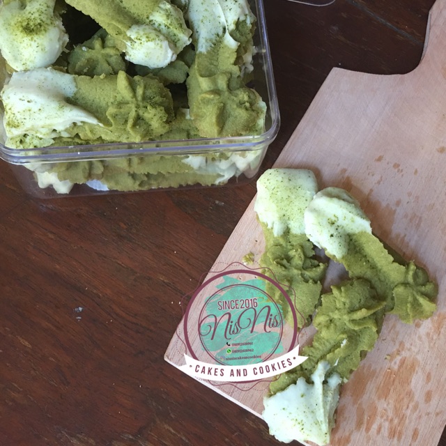 

green tea semprit cookies cocok buat lebaran