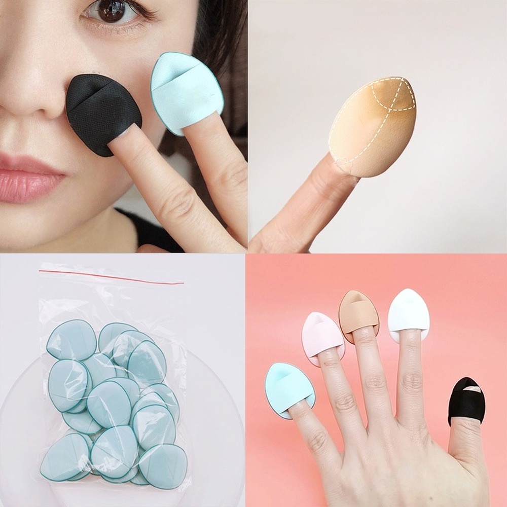 Mini Size Finger Puff Set Makeup Sponge Concealer Foundation Detail Puff Profesional Alat Bantal Kosmetik Puff Makeup