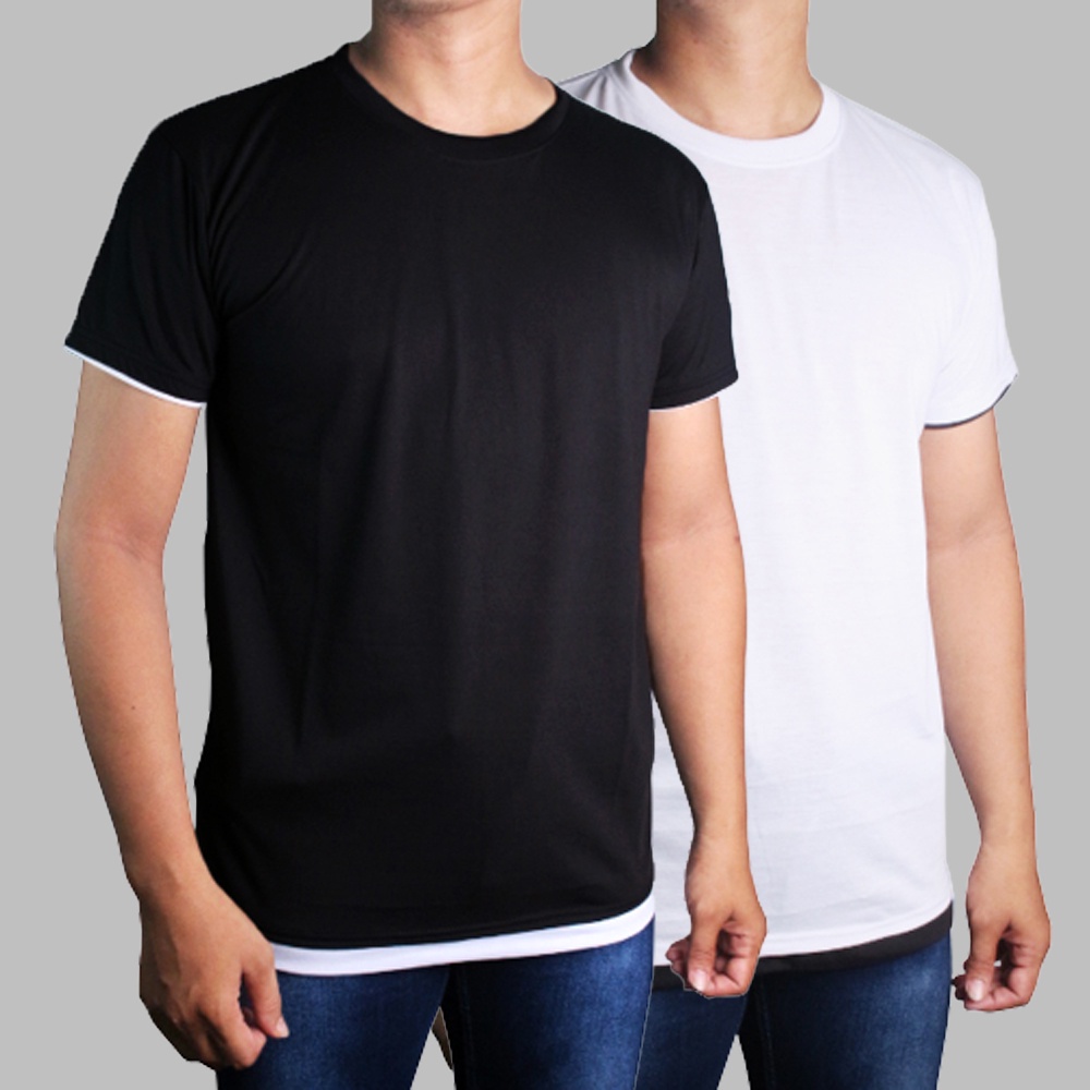 Kaos Oblong Pria Polos Hitam Putih Lengan Pendek Distro