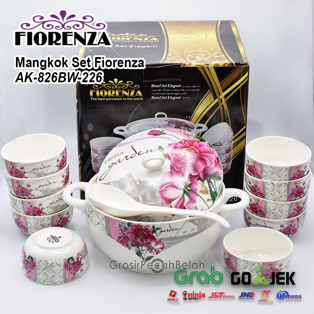 Mangkok Set Keramik Motif Fiorenza AK-826BW-226