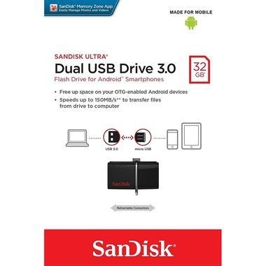 Ultra Dual USB Drive OTG 16GB 32GB 64GB SanDisk USB 3.0 16 32 64 GB