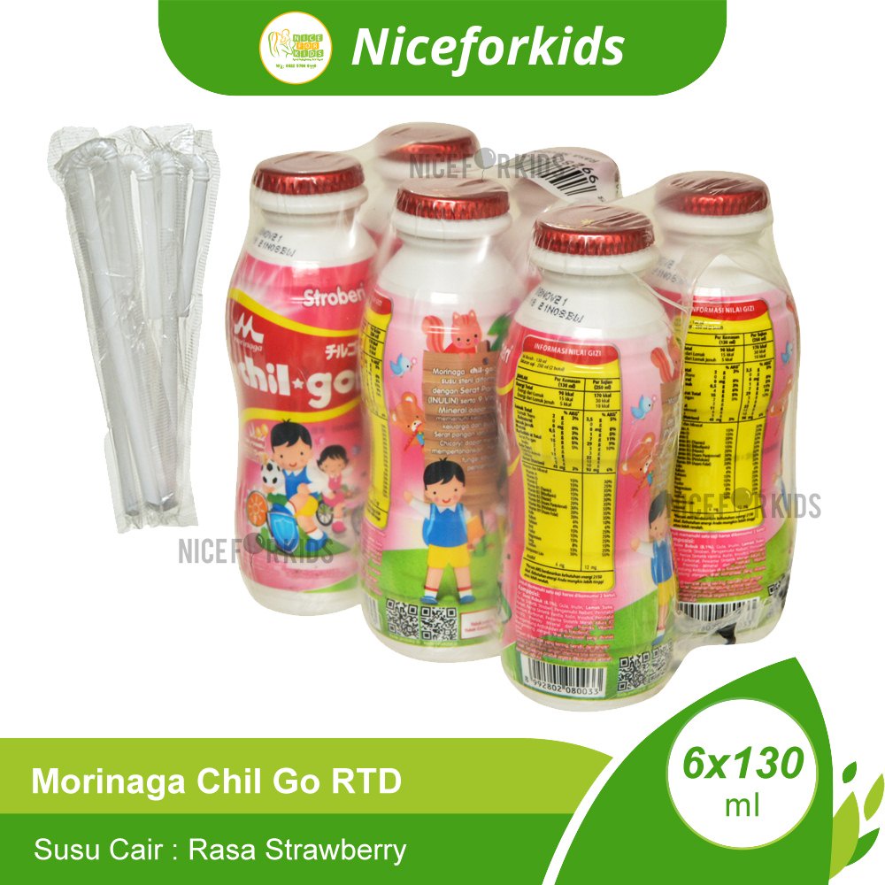 Morinaga Chil Go UHT 6x130 ml / Susu Botol Siap Minum / Susu Chilgo Cair Anak Siap Minum