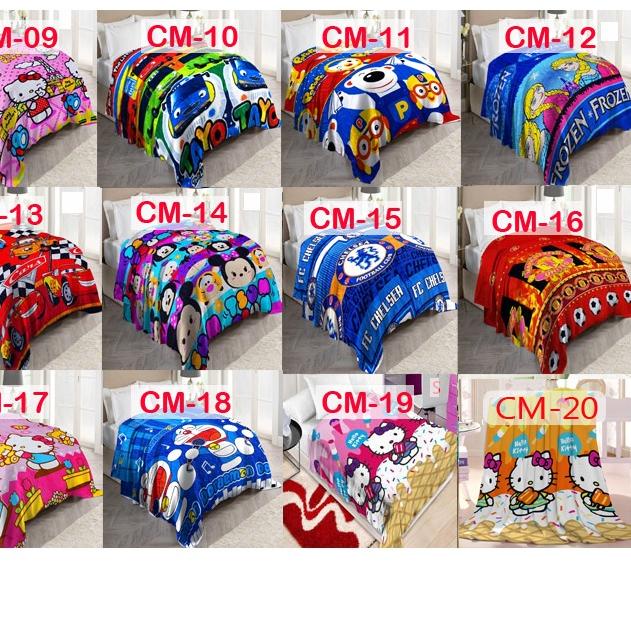 ♥ Selimut Anak Motif Karakter Panel Bulu Lembut murah ✈
