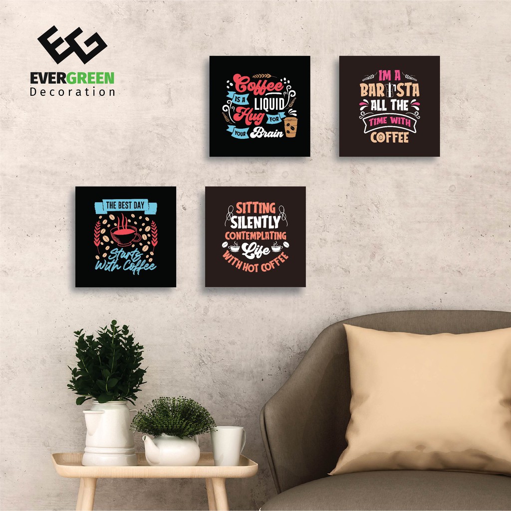 EGDecor - TERLARIS Hiasan Dinding Kopi Estetik Pajangan Rumah Wall Decor Coffe Aesthetic Poster Kayu