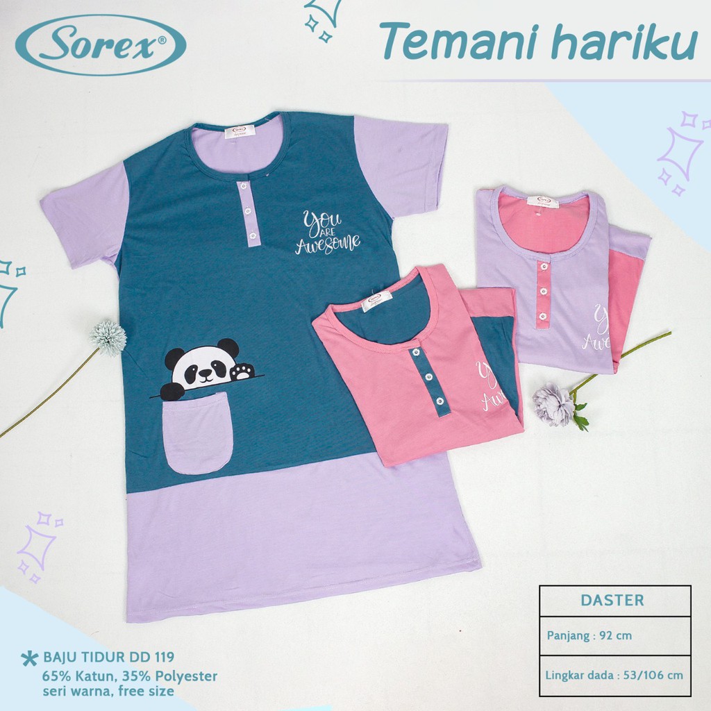 Terbaru &amp; Ternyaman Sorex Baju Tidur 1 Set Piyama Tidur Chill Series Rayon Premium Piyama Freesize