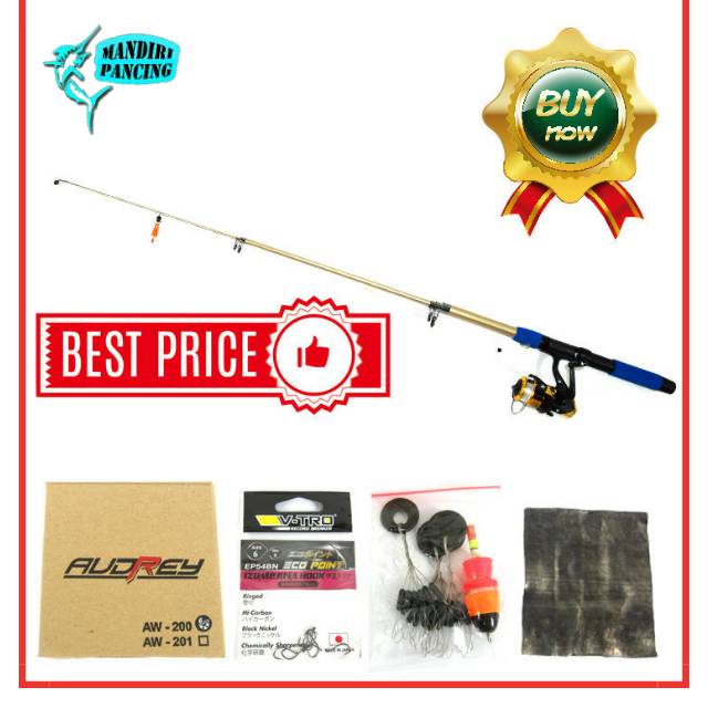 Paket Pancing Komplit Joran Antena Audrey 210