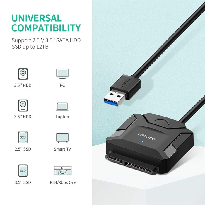 UGREEN Converter HDD SSD SATA 2.5&quot;/3.5&quot; to USB-A Adapter - CR108