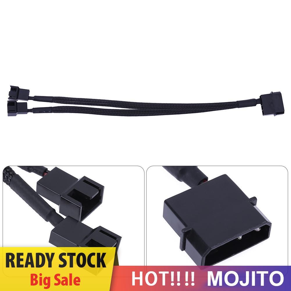 MOJITO 4pin IDE Molex to 2-Port 3Pin/4Pin Cooler Cooling Fan Splitter Power Cable