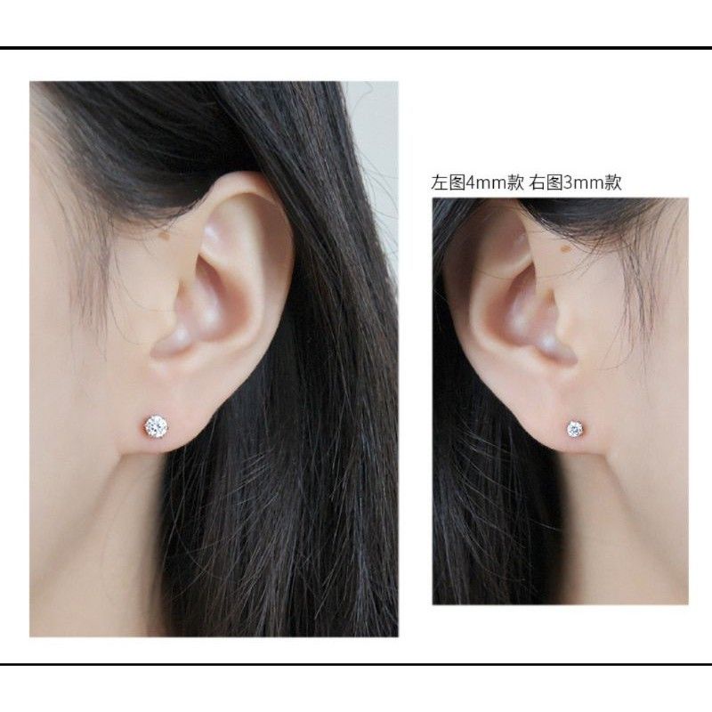 anting tusuk titanium zircon anti karat asli titanium