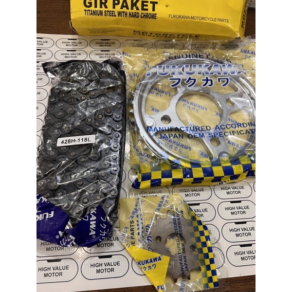 GEAR SET/GEAR PAKET SONIC 150 428H-118L 42T/15T MEREK FUKUKAWA